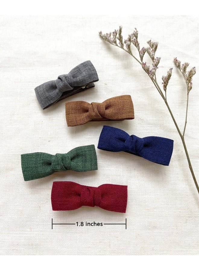 Cherssy Baby Girls Tiny Hair Bow Clips, 10pcs Boutique Fully Lined Hair Pins Mini Baby Barrettes Accessories for Infants Toddlers Fine Hair - Image 4
